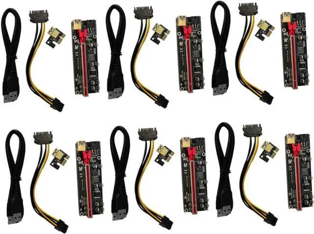 Alt view image 4 of 7 - 6sets Pci-e to Riser Adapter Card USB Pci Express for Gpus Stable Data Transmission Suitable for Mining and Gaming Rigs High-Performance Accessory