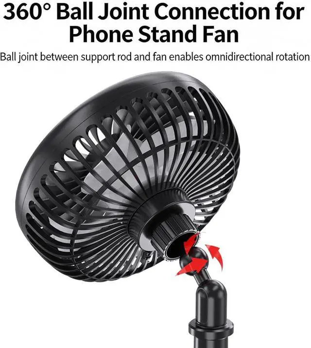 Alt view image 4 of 7 - Car Cooling Fan with Cup Holder Usb Charging, Car Cup Holder Usb Fan, with 3 Speed Setting 360 Degree Rotation and Adjustable Base for Suv Truck Cups Holders Cooler for Cars