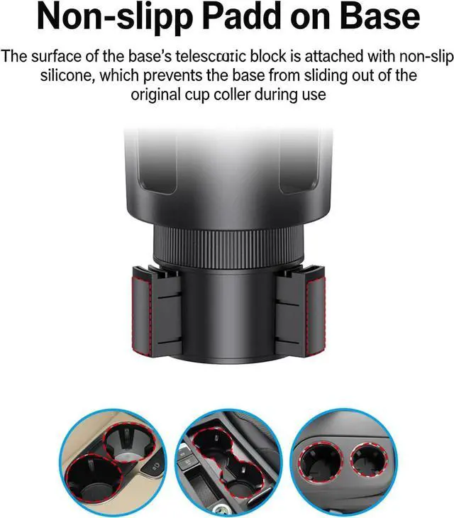 Alt view image 6 of 7 - Car Cup Holder USB Fan with 3 Speed Setting 360 Degree Rotation and Adjustable Base for SUV Truck Car Cooling Fan