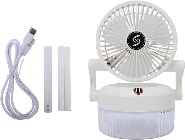 Main image of USB Rechargeable Desk Fan with Mist Spray 800ml Water Tank Portable Folding Fan for Dormitories Offices