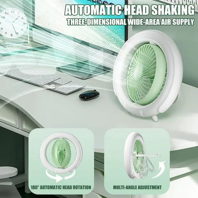Alt view image 7 of 7 - Portable USB Rechargeable Ceiling Fan With 3 Wind Modes Outdoor Wall Mounted Small Fan For Bedroom and Living Room