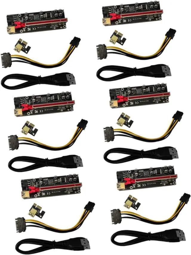Main image of 6sets Pin Pci-e Card Adapter to Mining Extender Pcie Riser for Gpu Professional Technology Easy to Use
