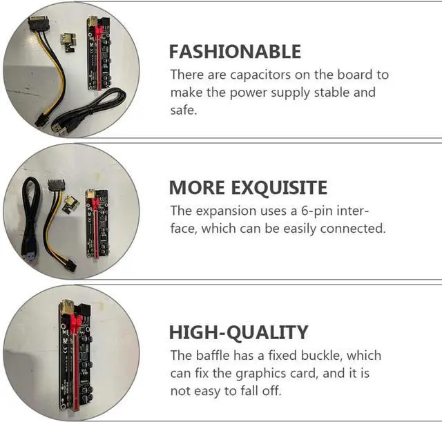 Alt view image 5 of 7 - 6sets Pin Pci-e Card Adapter to Mining Extender Pcie Riser for Gpu Professional Technology Easy to Use