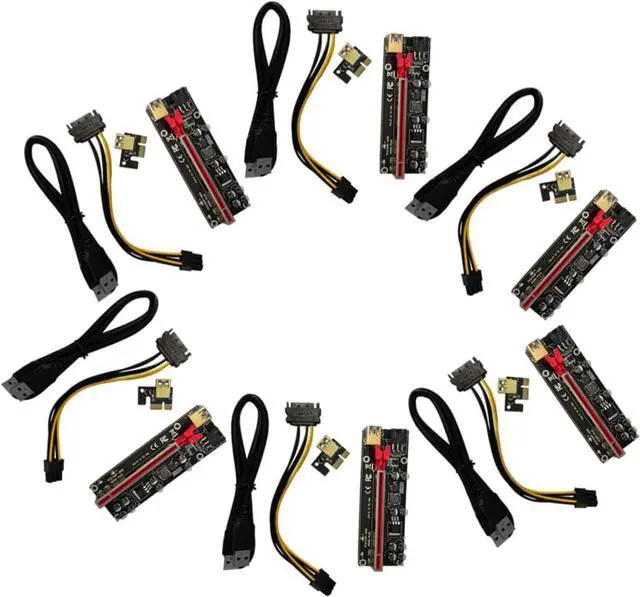 Main image of MERRYHAPY 6sets Pci- Adapter Card Gpu Riser Pcie to Extender Pin Interface Stable Power Supply