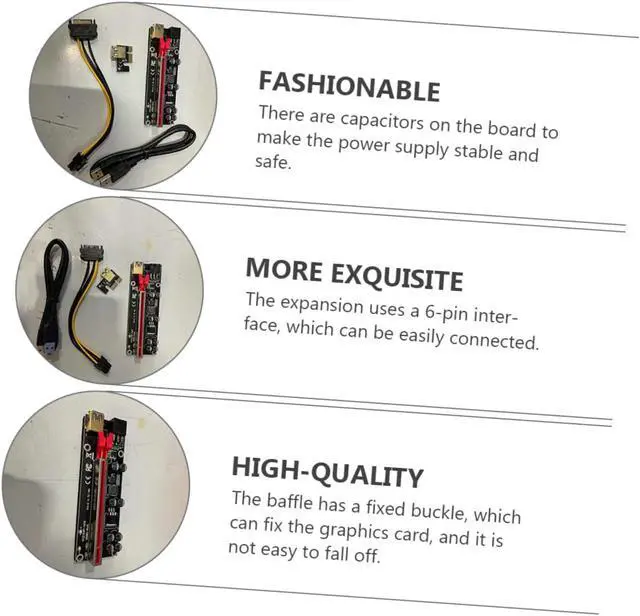 Alt view image 3 of 7 - MERRYHAPY 6sets Pci- Adapter Card Gpu Riser Pcie to Extender Pin Interface Stable Power Supply