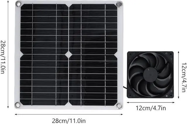 Alt view image 3 of 7 - Garosa Panel Fan Kit, Monocrystalline Silicon, Portable USB Solar Powered Fan with Efficient Air Circulation for Greenhouses and Sheds