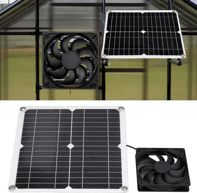 Alt view image 2 of 7 - Garosa Panel Fan Kit, Monocrystalline Silicon, Portable USB Solar Powered Fan with Efficient Air Circulation for Greenhouses and Sheds