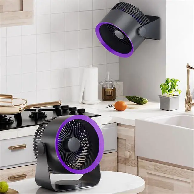 Alt view image 5 of 7 - Household Table Desktop Fan USB Rechargeable Air Circulation Electric 4000mAh Portable Wall Mounted for Kitchen Small Table Quiet