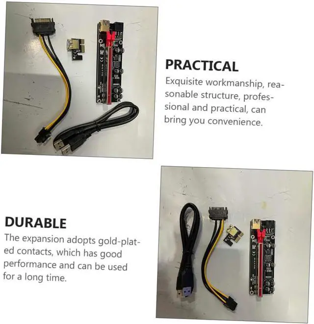 Alt view image 4 of 7 - MERRYHAPY 6sets Pci- Adapter Card Gpu Riser Pcie to Extender Pin Interface Stable Power Supply