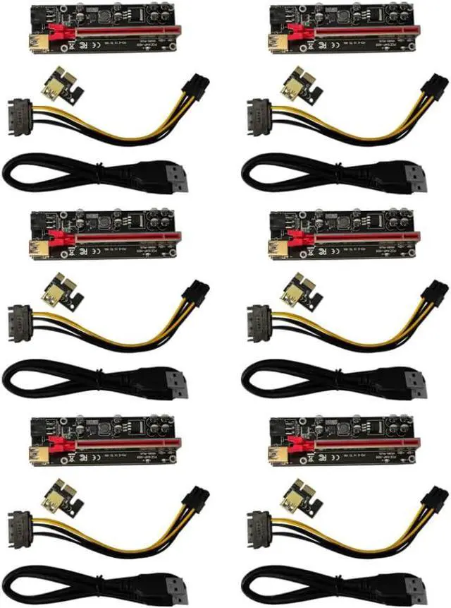Alt view image 5 of 7 - Adapter for Pcie Expansion Card 6 Sets Pci-e 1x to 16x Extender Pcie Riser Simple Installation