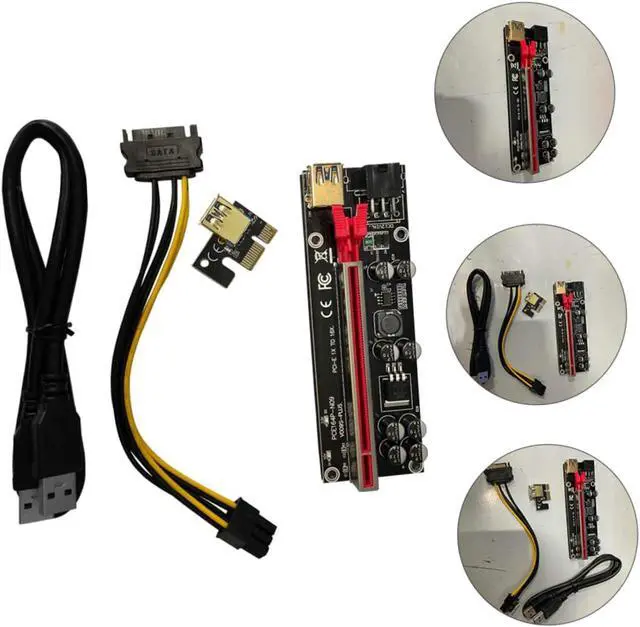 Alt view image 6 of 7 - Adapter for Pcie Expansion Card 6 Sets Pci-e 1x to 16x Extender Pcie Riser Simple Installation