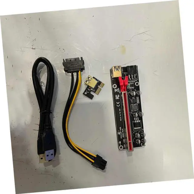 Alt view image 4 of 7 - SECFOU 6sets Graphics Card Extension Cable Pcie to Extender Riser Adapter Led Indicator Light Fast Stable Data Transmission Computer Accessory