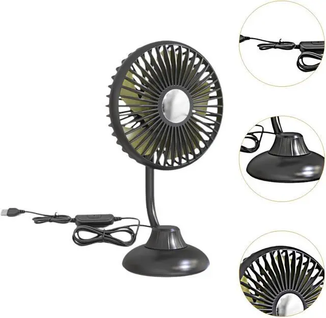Alt view image 2 of 7 - USB Desk Fan Table Cooling Fan Portable Fast Cooling Comfortable Mini Personal Fan 3 Speeds Wind for Indoor Home Bedroom, Green(Black)