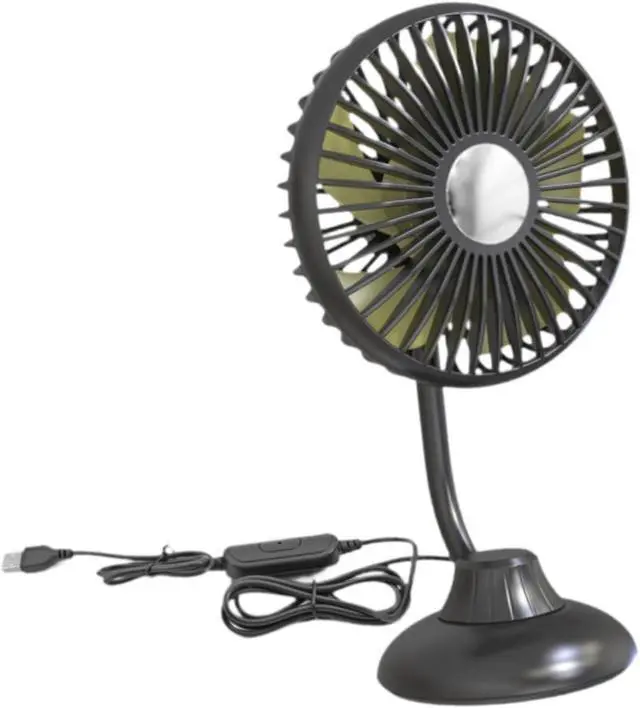 Alt view image 6 of 7 - USB Desk Fan Table Cooling Fan Portable Fast Cooling Comfortable Mini Personal Fan 3 Speeds Wind for Indoor Home Bedroom, Green(Black)