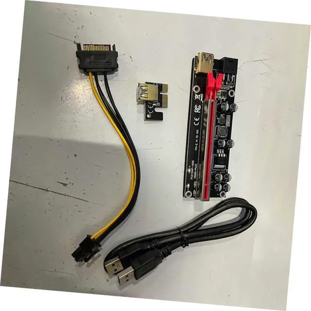 Alt view image 6 of 7 - 6sets Pci-e to Extender Cable Egpu Adapter for Mining Frame Riser Adapter Led Indicator Card Slot Shielding Computer Accessories
