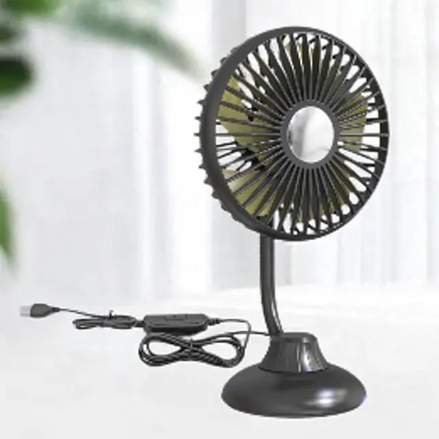 Alt view image 4 of 7 - USB Desk Fan Table Cooling Fan Portable Fast Cooling Comfortable Mini Personal Fan 3 Speeds Wind for Indoor Home Bedroom, Green(Black)