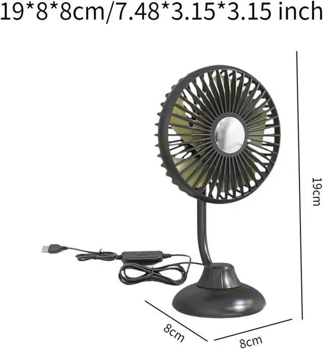 Alt view image 5 of 7 - USB Desk Fan Table Cooling Fan Portable Fast Cooling Comfortable Mini Personal Fan 3 Speeds Wind for Indoor Home Bedroom, Green(Black)