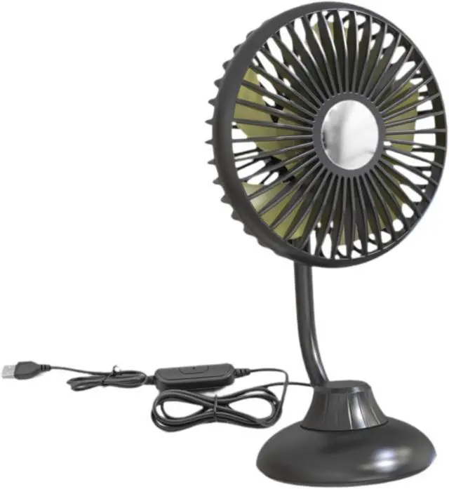Alt view image 7 of 7 - USB Desk Fan Table Cooling Fan Portable Fast Cooling Comfortable Mini Personal Fan 3 Speeds Wind for Indoor Home Bedroom, Green(Black)