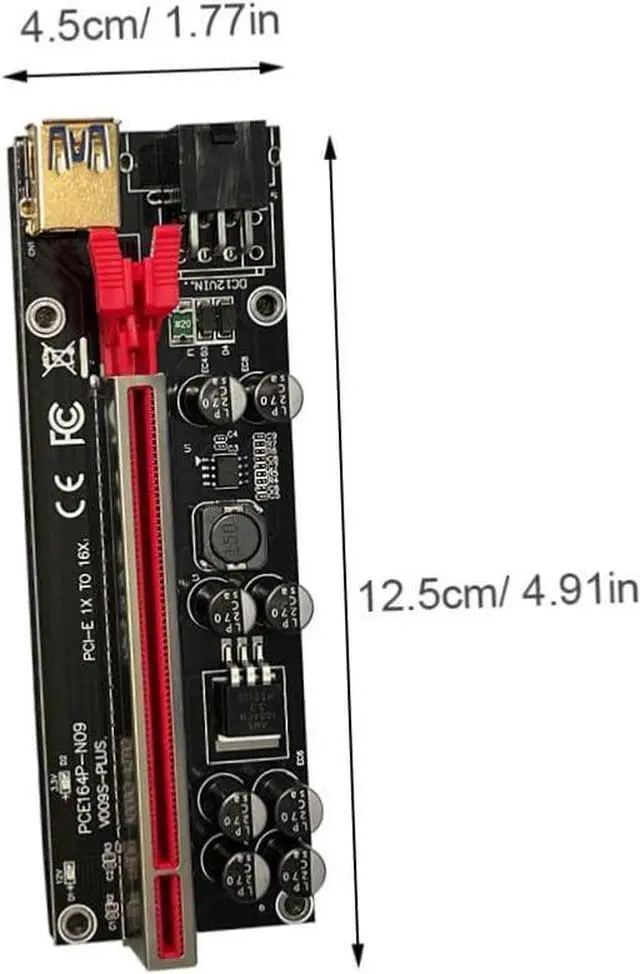 Alt view image 2 of 7 - 6sets Pin Pci Express Riser Card Adapter USB Pci-e Extension Cable with Led Indicator Contacts for Stable Gpu Connection