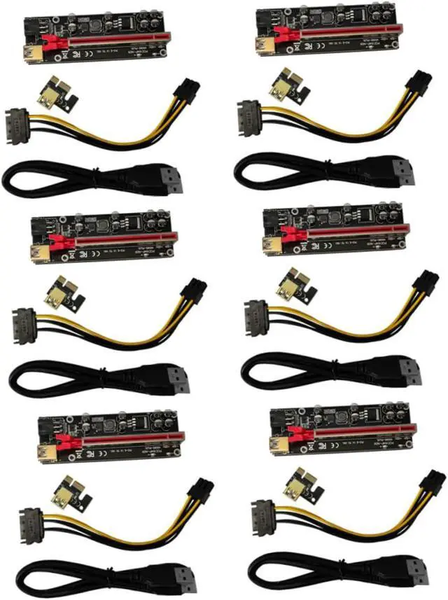 Alt view image 3 of 7 - 6sets Gpu Power Cable Pci- Extender Pcie Riser Card to Adapter High-Speed Data Transmission