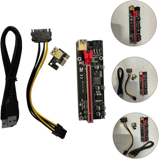 Alt view image 4 of 7 - 6sets Gpu Power Cable Pci- Extender Pcie Riser Card to Adapter High-Speed Data Transmission