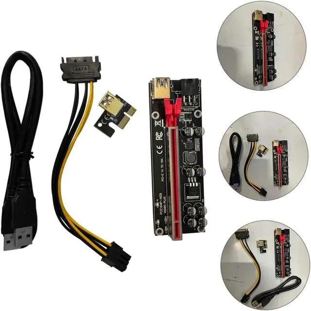 Alt view image 4 of 7 - 6sets Pci-e to Extender Cable Gpu Riser Card Power Extender for Mining Computer Accessories