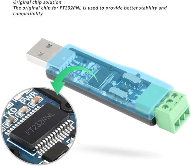 Alt view image 4 of 7 - USB to RS232 / 485 Converter - High - Speed FT232RN Chip, Onboard TVS Defense, Compact ABS Shell for, Linux, OS X, Mobile OS