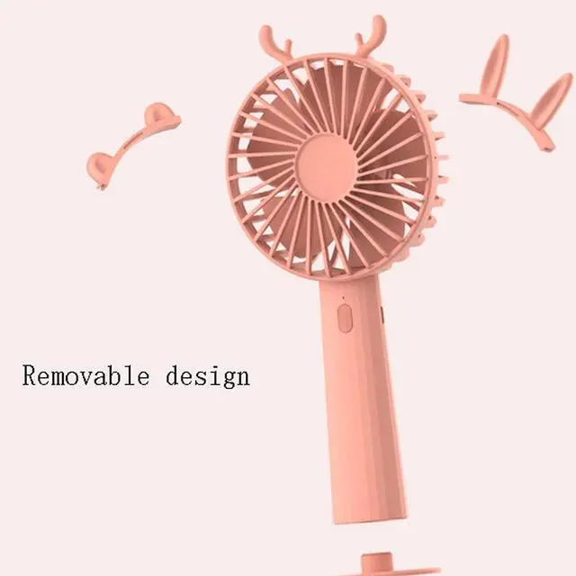 Alt view image 5 of 7 - Small Mini Fan,Portable Handheld Fan,Removable,USB Cooling Fan,Portable Desk Fan for Bedroom Home Office Outdoor,Small Fan Strong Airflow (Color : Green)