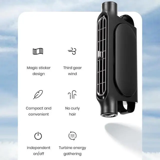 Alt view image 5 of 6 - SWZEC Kalsten | 3 Speeds USB Car Cooling Fan & Headrest Mount AutoBreeze (1+1 FREE)(2xBlack)