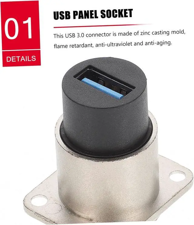 Alt view image 2 of 7 - 10pcs USB Panel Mount Connector Female to Female Extension Design for Easy Data Transfer for Desktop Laptop and Media Devices