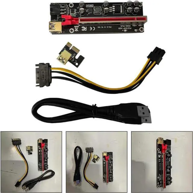 Alt view image 4 of 7 - Angoily 6sets Pci-e Riser Kit to Graphics Card Adapter USB Connection Plated Design for Enhanced Stability and -Term Use