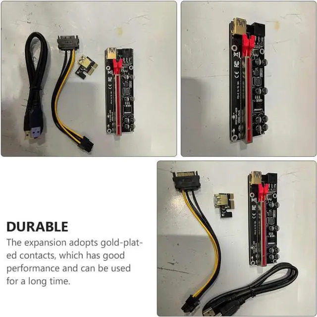 Alt view image 6 of 7 - Angoily 6sets Pci-e Riser Kit to Graphics Card Adapter USB Connection Plated Design for Enhanced Stability and -Term Use