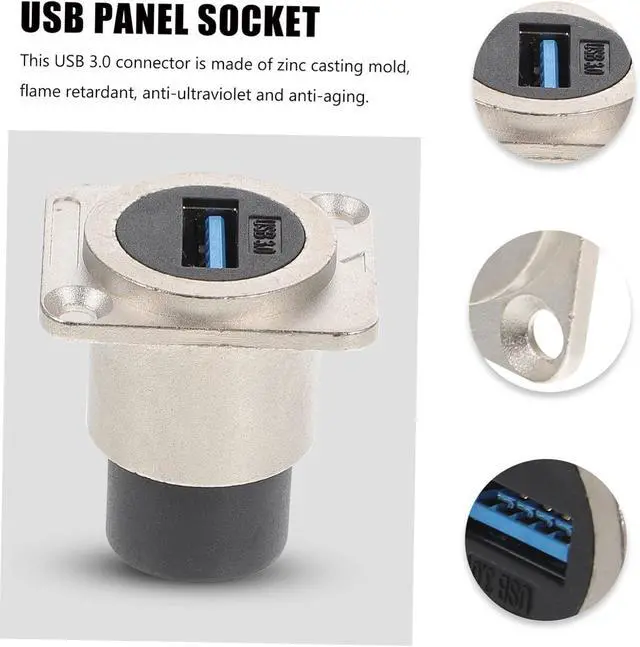 Alt view image 3 of 7 - 10pcs USB Panel Mount Connector Female to Female Extension Design for Easy Data Transfer for Desktop Laptop and Media Devices