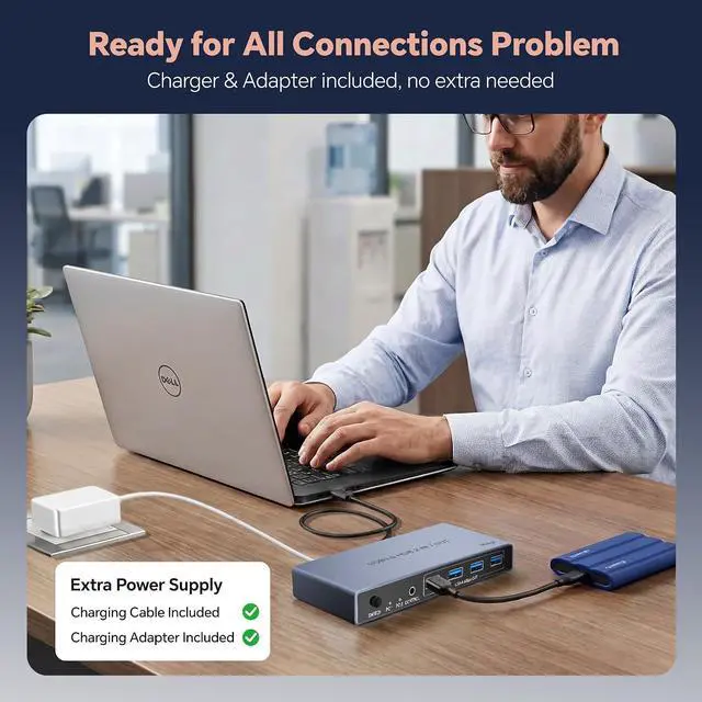 Alt view image 3 of 7 - USB 3.0 Switch 2 in 7 Out, USB Switcher for 2 Computers Share 4 USB-A + 3 USB-C Devices - 5Gbps USB Switch Hub for Laptop Keyboard Mouse Printer with Controller, USB C Male Adapter, Power Adapter