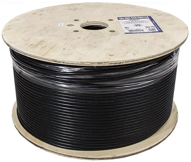 Main image of Vertical Cable Cat6, Shielded Waterproof Tape, Direct Burial, 2000ft, Black, Bulk Ethernet Cable