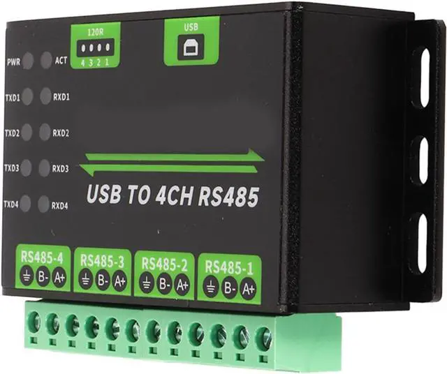Alt view image 3 of 7 - USB to RS485 Converter Adapter, Resettable Fuse 120R Resistors Lightningproof USB to RS485 Converter 1200bps to 460800bps 4CH for Communication