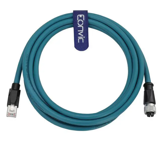 Alt view image 3 of 4 - M12 X Code 8 Pin Female to RJ45 Cat-7e High Flex Ethernet Cable for Cognex Industrial Camera (3M)