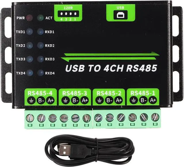 Alt view image 6 of 7 - USB to RS485 Converter Adapter, Resettable Fuse 120R Resistors Lightningproof USB to RS485 Converter 1200bps to 460800bps 4CH for Communication