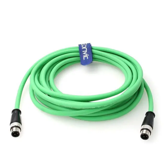 Alt view image 3 of 5 - M12 D Code 4 Pin to 4 Pin Male Cat5e Shielded High Flexible Ethernet Cable Network Cable for Industrial Camera Sensor Automation (5M)