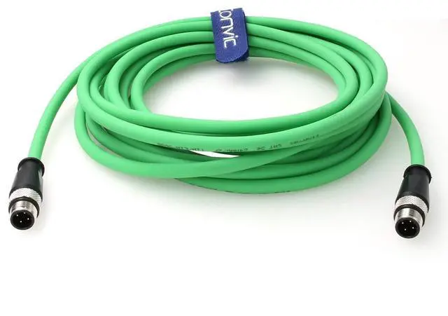 Main image of M12 D Code 4 Pin to 4 Pin Male Cat5e Shielded High Flexible Ethernet Cable Network Cable for Industrial Camera Sensor Automation (5M)