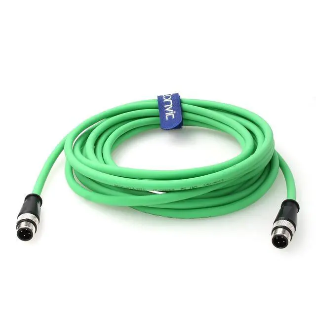 Alt view image 2 of 5 - M12 D Code 4 Pin to 4 Pin Male Cat5e Shielded High Flexible Ethernet Cable Network Cable for Industrial Camera Sensor Automation (5M)