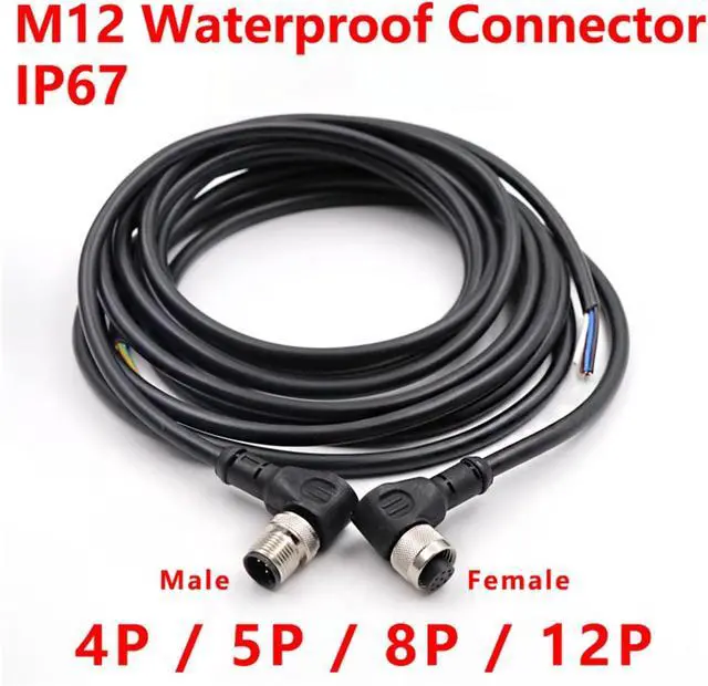 Alt view image 2 of 7 - Connector Cable M12-8Pin Proximity Switch p/Lug NPN PNP Elbow 4Holes 5Holes 4Pins 5Pins Aviation p/Lug with 2m Wire(Elbow Female,1PCS_PUR Shielded Cable_4P)