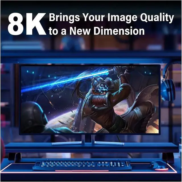Alt view image 4 of 6 - 90 Degree Displayport 1.4 Adapter Cable Right Angle Display Port Cable Upward Angled 8K/60Hz 4K/144Hz For Gaming Monitor(Up,1.5m)