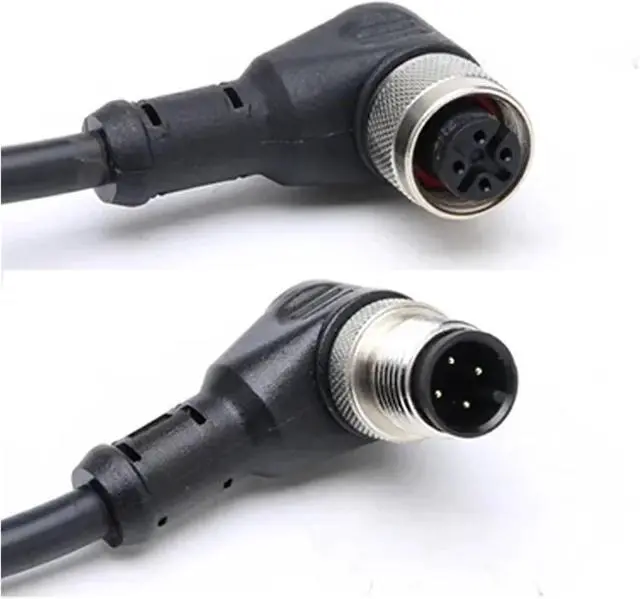 Alt view image 5 of 7 - Connector Cable M12-8Pin Proximity Switch p/Lug NPN PNP Elbow 4Holes 5Holes 4Pins 5Pins Aviation p/Lug with 2m Wire(Elbow Female,1PCS_PUR Shielded Cable_4P)