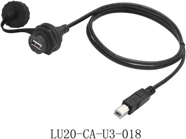 Alt view image 3 of 5 - Industrial M20 USB2.0 1.5A IP67 p/Lug Socket Data Extension Cable IP67 Aviation USB Connector Quick Bayonet Connect(USB 2m Cable,Metal Nut)