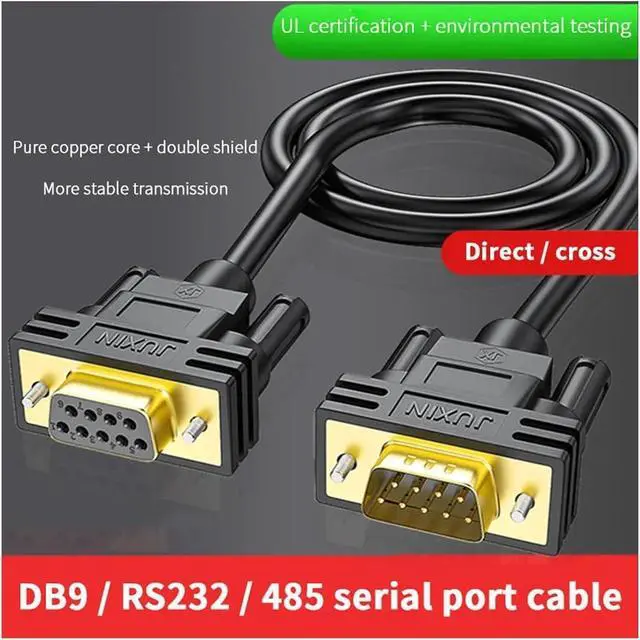 Alt view image 2 of 5 - DB9 Serial Port Cable RS232 Connecting Line Male to Male and Female to Female 9-pin COM Port Line Direct Cross 485(3m 10ft,Pure Copper Gold M-M)