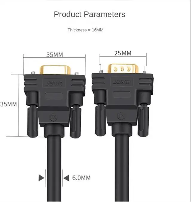 Alt view image 5 of 5 - DB9 Serial Port Cable RS232 Connecting Line Male to Male and Female to Female 9-pin COM Port Line Direct Cross 485(3m 10ft,Pure Copper Gold M-M)