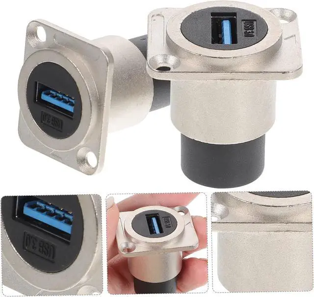 Alt view image 3 of 7 - 10pcs USB Pass Through Adapter USB Panel Mount Coupler Flush Mount Connector for Desktop Notebook and Media Players Casting Mold -Ultraviolet -Aging