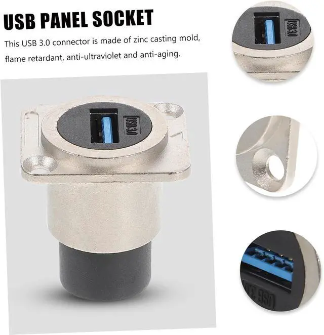 Alt view image 2 of 7 - 10pcs USB Pass Through Adapter USB Panel Mount Coupler Flush Mount Connector for Desktop Notebook and Media Players Casting Mold -Ultraviolet -Aging