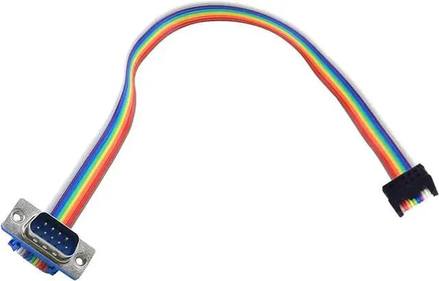 Alt view image 6 of 7 - 9 Pin RS-232 DB9 Male to 2.54mm Pitch IDC Rainbow Wire Flat Ribbon Cable FC CableSerial 9 Pin - Panel M to 2x5 F(3 PCS)